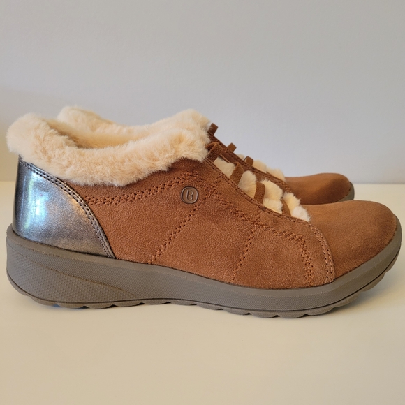 Bzees Golden Cozy Comfort Lightweight Shoe Bootie with Faux Fur Collar Size 8 - Picture 1 of 12